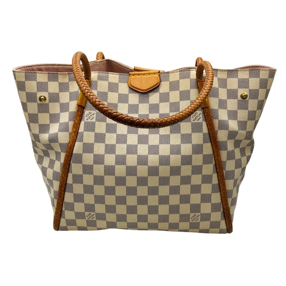 LOUIS VUITTON BEIGE DAMIER AZUR PROPRIANO MONOGRAM TOTE HANDBAG - Picture 3 of 13